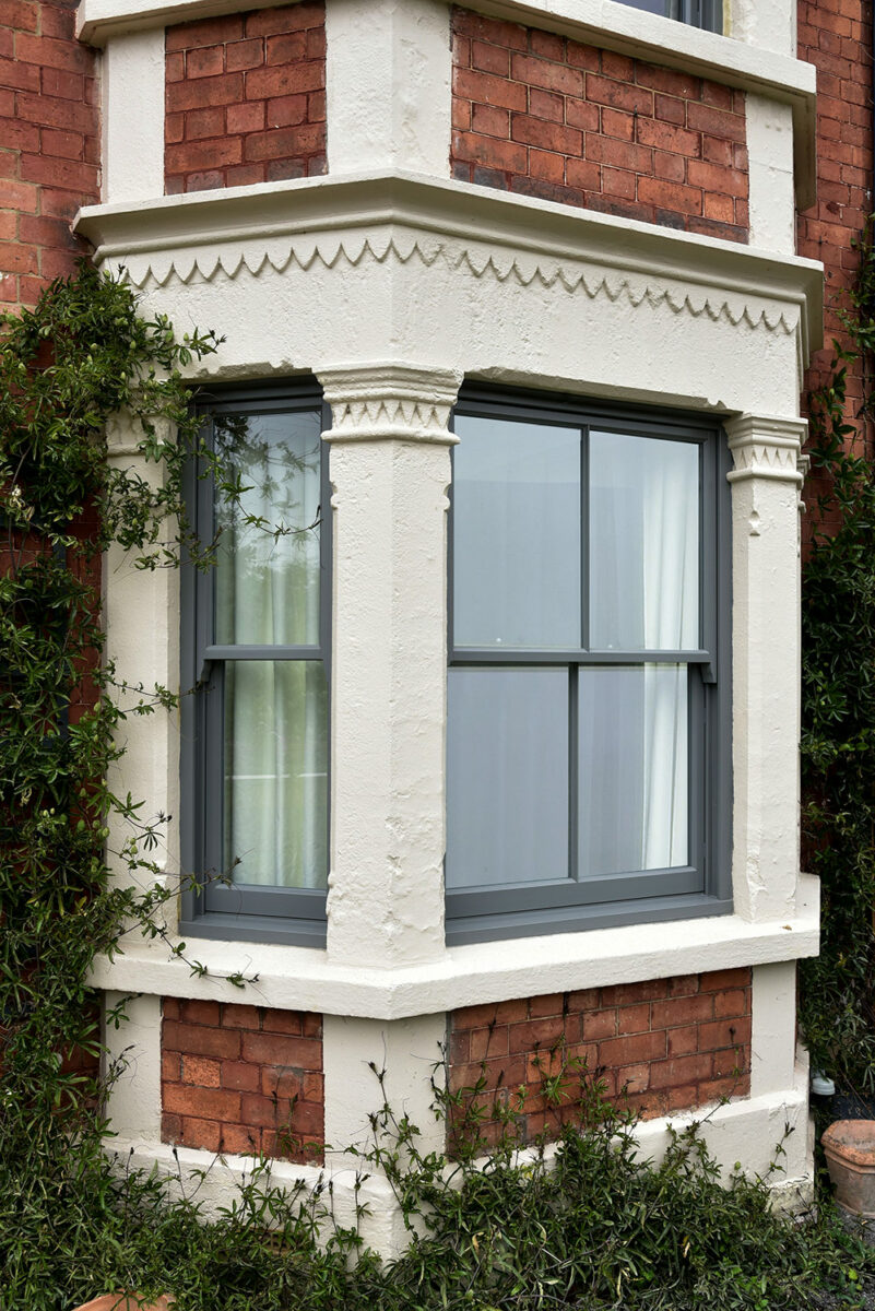 London Grey Finished Timber Sash Windows