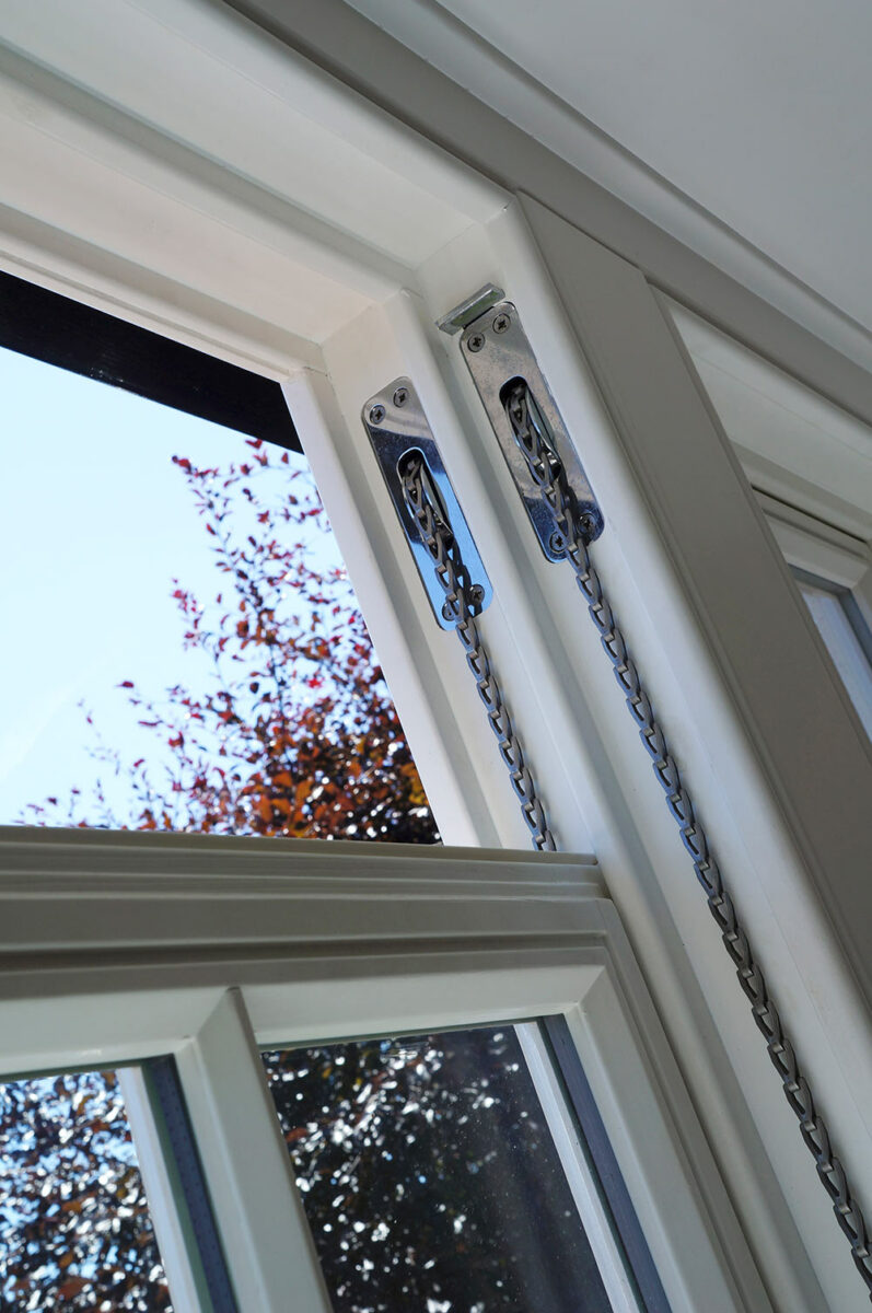 Timber Sash Window On Traditional Chains And Weights